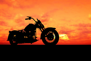motorcyle-with-sunset